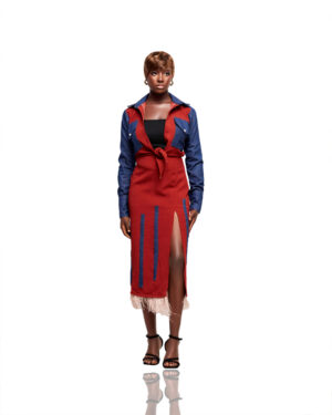 Denim & Rust Fringe Midi Set