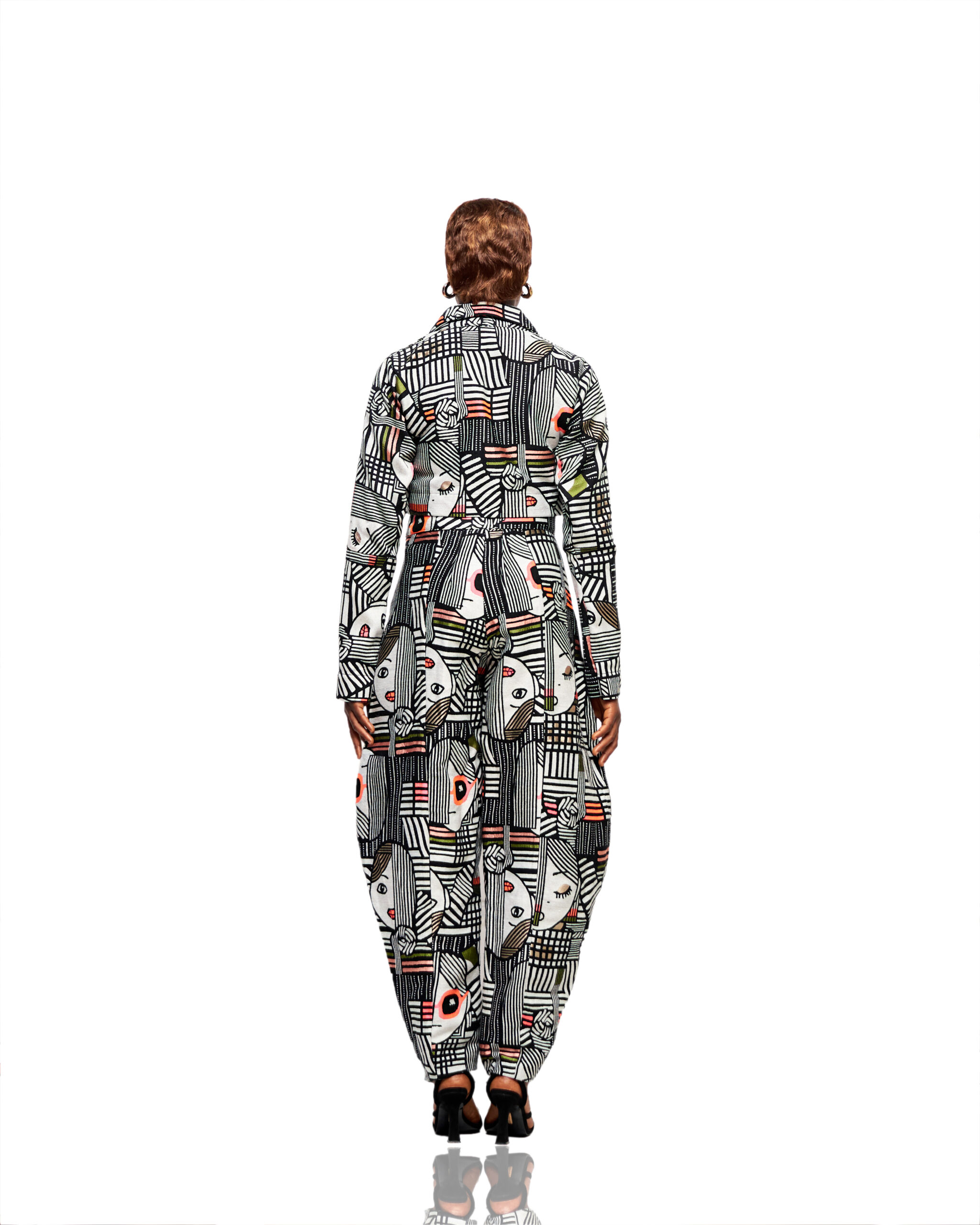 Abstract Print Belted Jumpsuit - Image 2